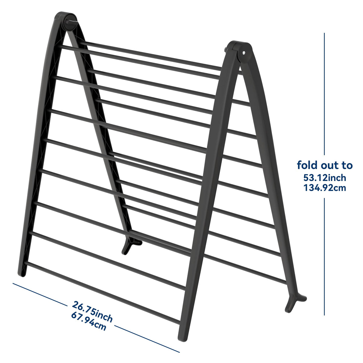 Whitmor Spacemaker drying rack leaning against a wall for space-saving setup.