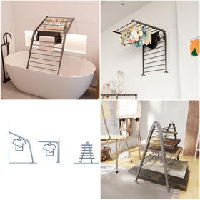 Whitmor Spacemaker Folding Drying Rack with a durable resin frame for long-lasting use.