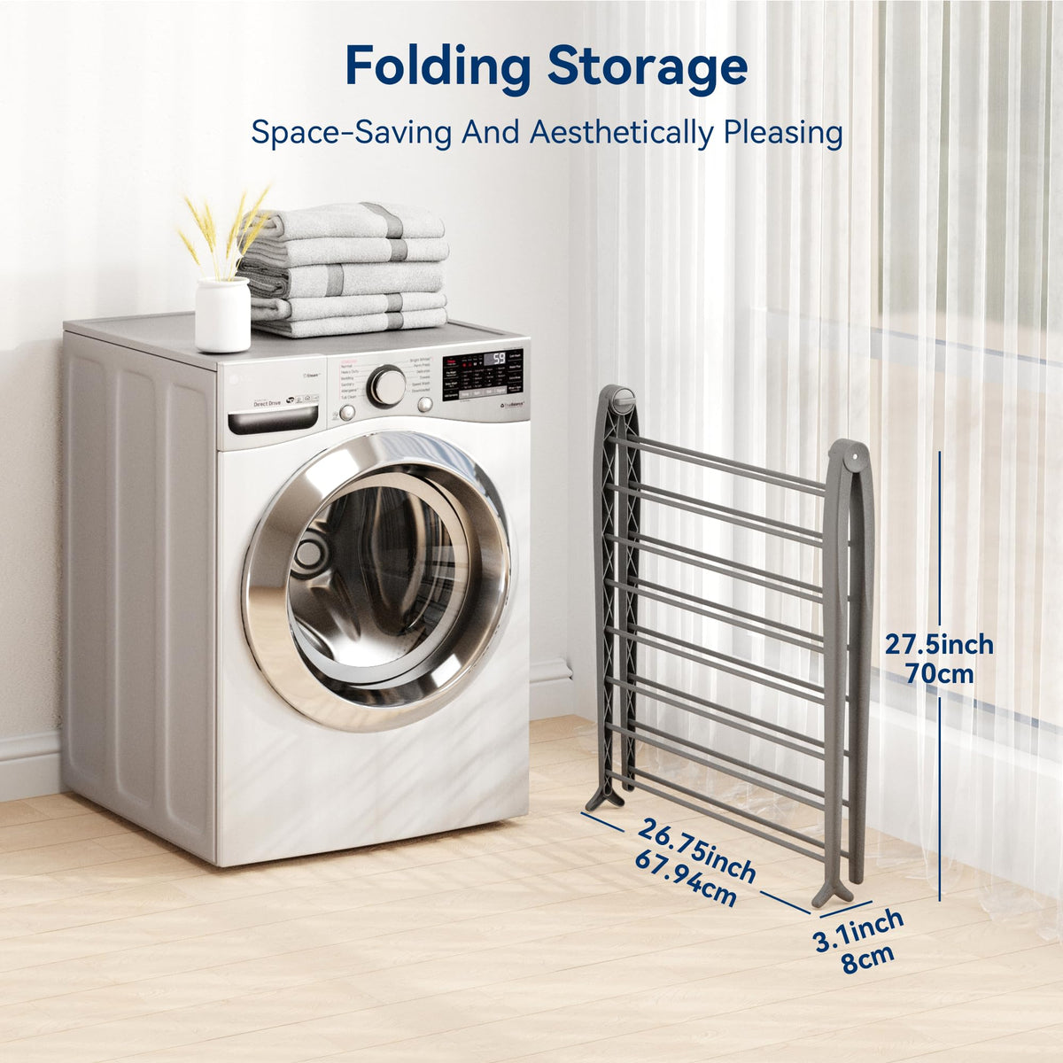 Whitmor Spacemaker Folding Drying Rack easy to assemble without tools.