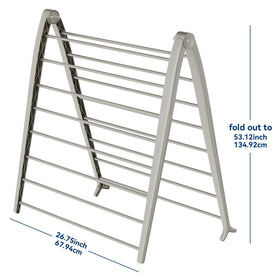 Whitmor Spacemaker rack used as a teepee over a sink for convenient air drying.