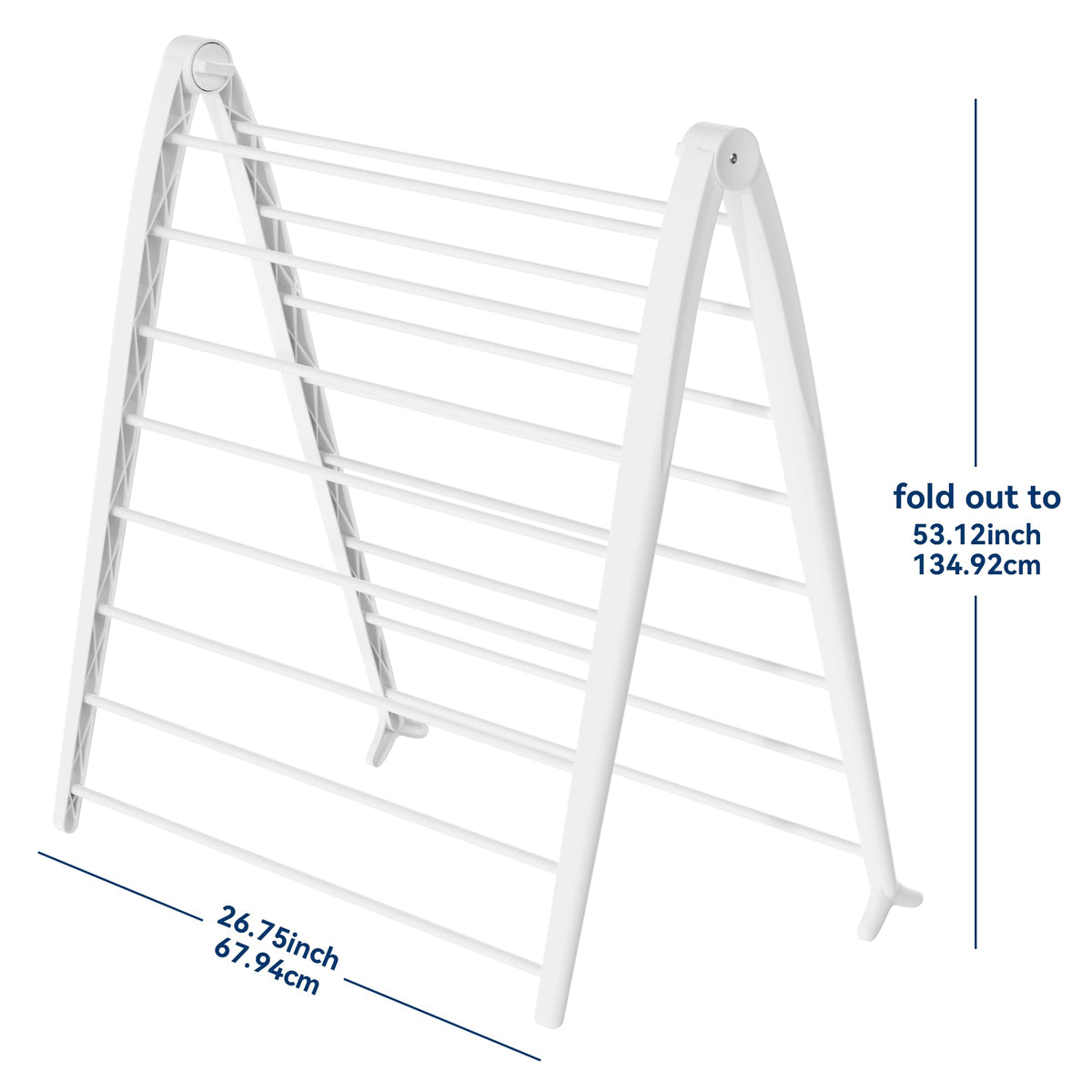 Whitmor Spacemaker lean-wall-design demonstrates wall-friendly drying in tight spaces.