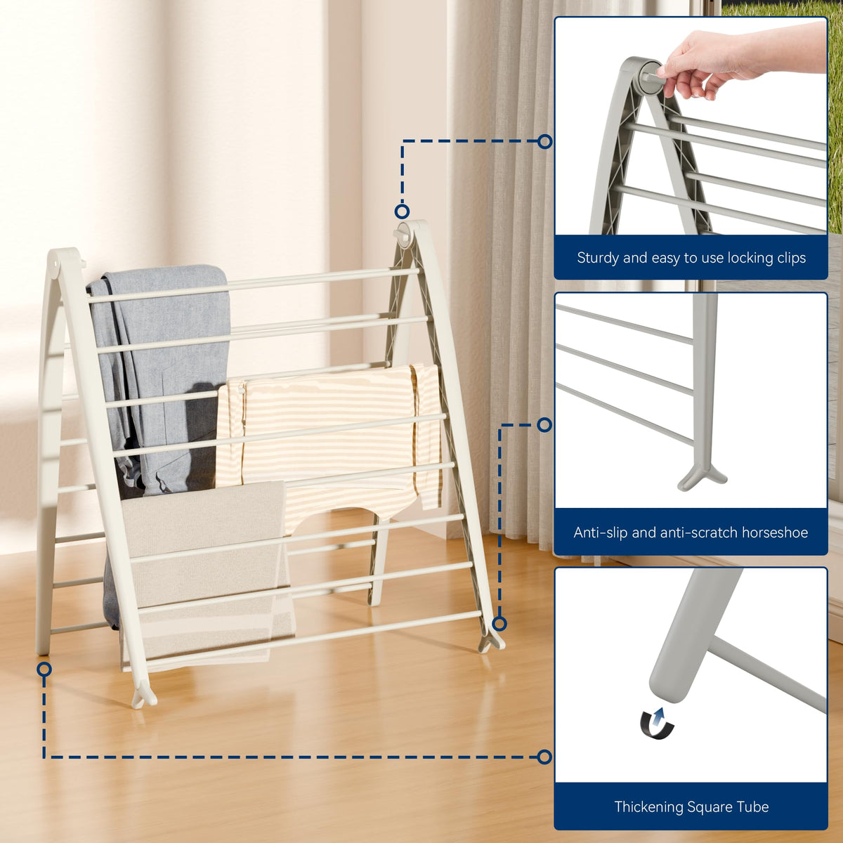 Whitmor Spacemaker rust-resistant tubes withstand repeated use.