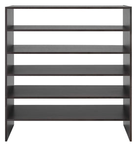 Whitmor stackable shoe shelf espresso finish complements modern decor.