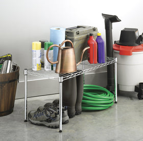 Whitmor Supreme wide shelving unit chrome finish for modern kitchen storage
