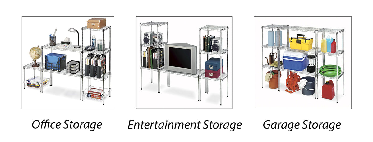 Whitmor Supreme wide shelving unit stackable design for versatile room use