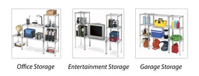 Whitmor Supreme wide shelving unit stackable design for versatile room use