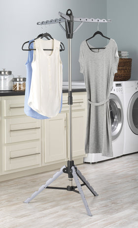 Whitmor tripod clothes dryer holds up to 36 items for large laundry days.