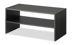 Whitmor wood stackable 2-shelf shoe rack espresso dimensions show space efficiency