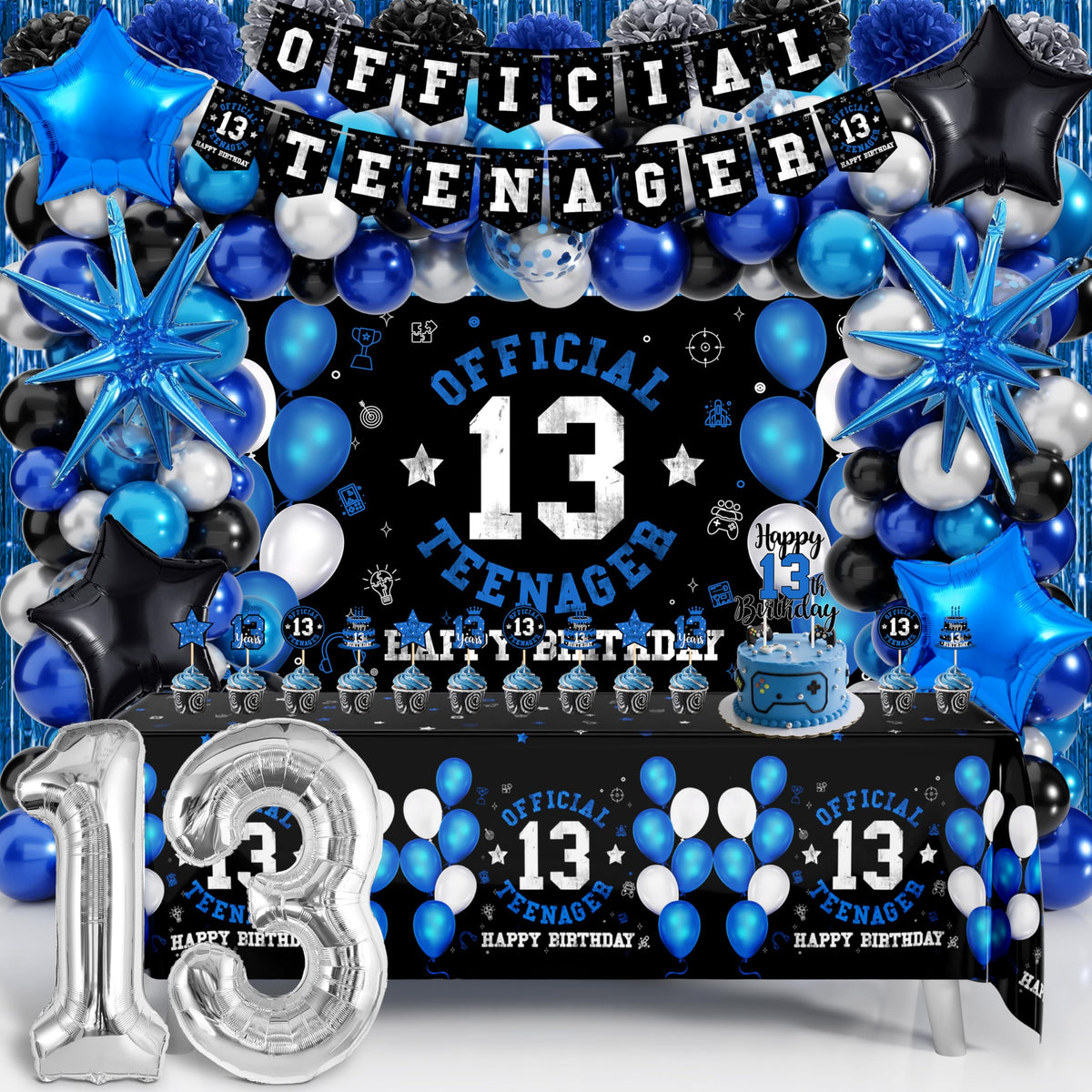 WHYMEO 13th birthday backdrop for a bold teen party setup.