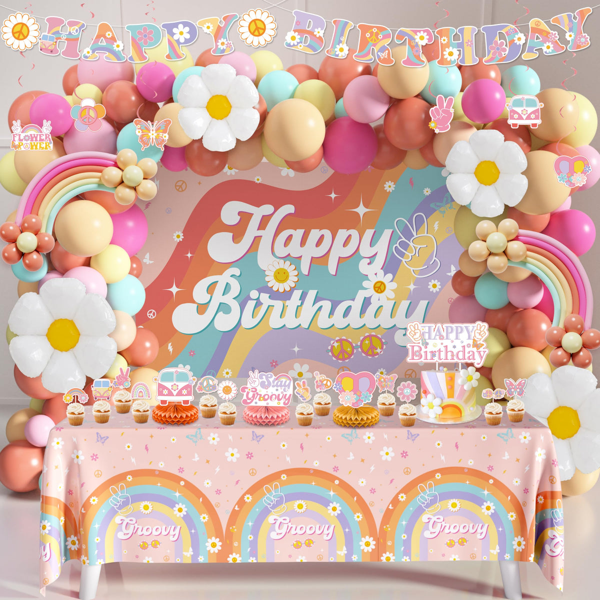 WHYMEO Groovy vinyl backdrop for retro party photography and mood setting