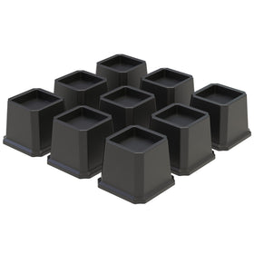 Whynonap risers shown under a bed demonstrating stable assembly