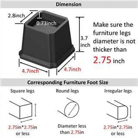 Whynonap universal-fit risers for beds and tables