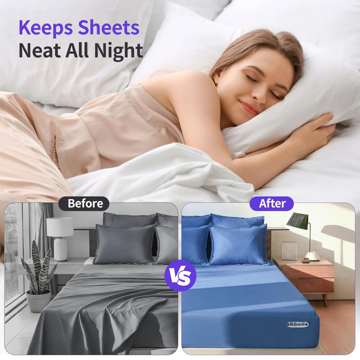 WIBWIDOCS bed sheet holders installed on corners enable quick sheet changes and no lifting