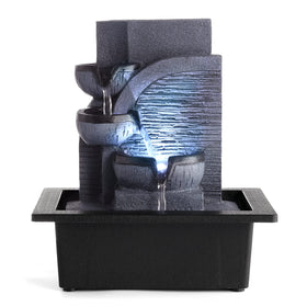WICHEMI tabletop water fountain front view, a tranquil compact desk decor centerpiece.