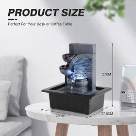 WICHEMI tabletop water fountain pump inside reveals quiet water circulation.