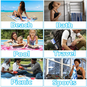 Widdonen towel includes a carrying strap for easy transport.