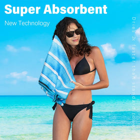 Widdonen microfiber beach towel double sided design adds vibrant style to beach days.