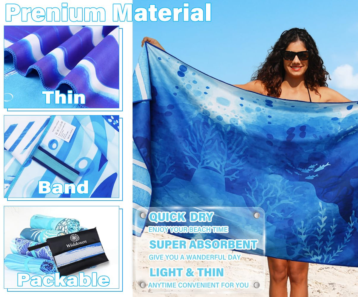 Widdonen sand-free large towel keeps you clean by the sea.