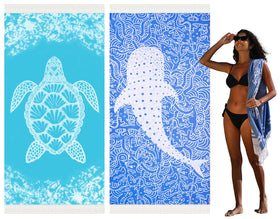 Widdonen thin Turkish beach towel 36x79 inches for full-body coverage