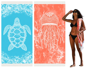 Widdonen thin Turkish beach towel 36x79 inches for comfortable beach lounging