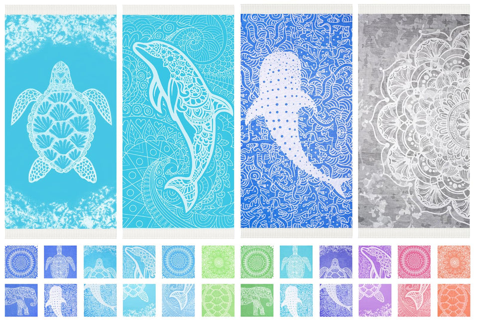 Widdonen thin Turkish beach towel provides oversized coverage for lounging.