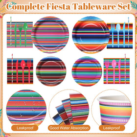 Widecook serape napkins multicolor enhance party decor and cleanup efficiency.