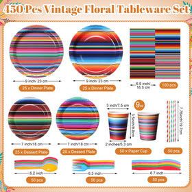 Widecook serape plates 7-inch with colorful pattern for appetizers.