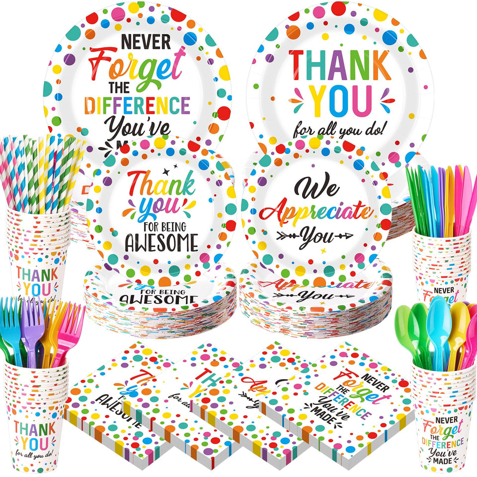 Widecook 7-inch plates for teacher appreciation party, easy cleanup after classroom celebrations