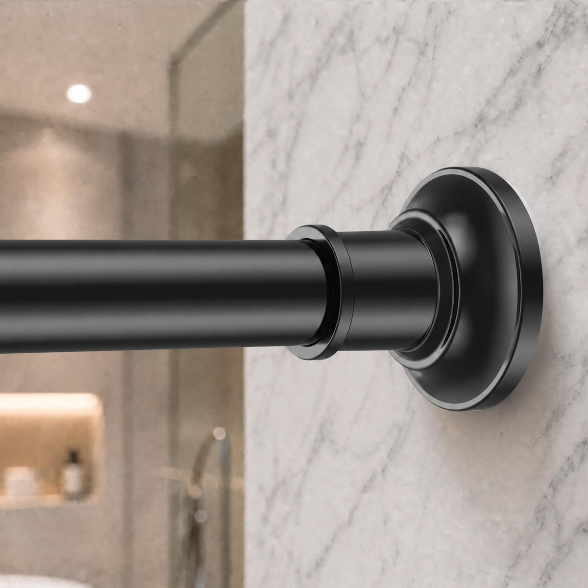 Widyana tension rod provides sturdy support for heavy curtains