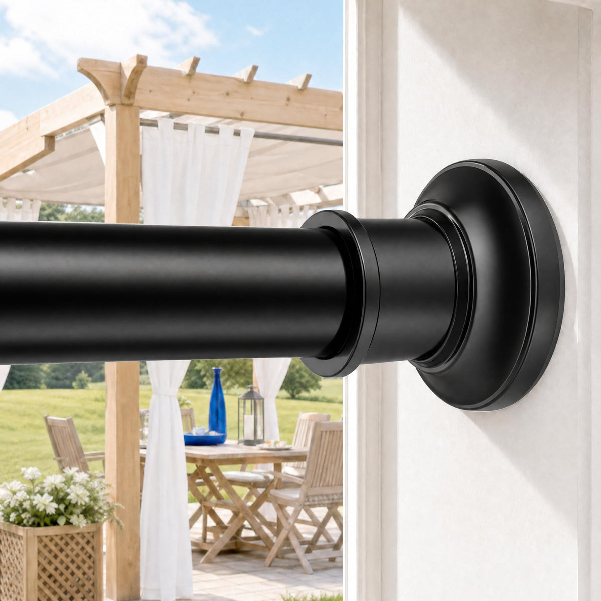 Widyana outdoor tension rod in stainless steel for durable outdoor use