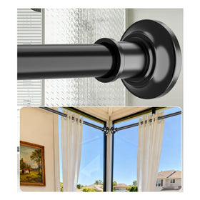 Widyana Outdoor Tension Rod full view for heavy-duty, no-drill curtain setup