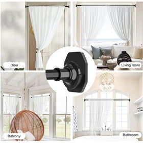 Widyana Outdoor Tension Rod installation shows spring tension for quick setup