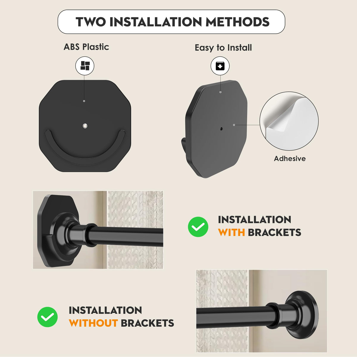 Widyana Outdoor Tension Rod closeup highlighting rust-resistant stainless steel
