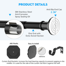 Widyana rod with rubber pads protects surfaces during installation