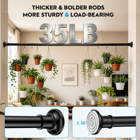 Widyana tension rod demonstrates spring-tension elastic installation