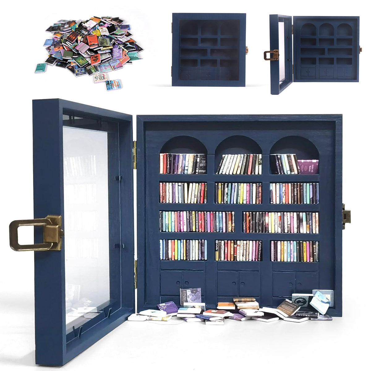 WifePro Anxiety Bookshelf mini library on a desk offers calming decorative charm.