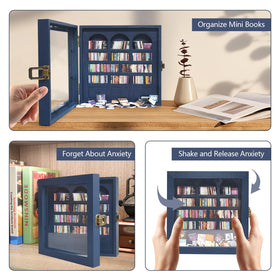 WifePro compact blue bookshelf fits desks and shelves while adding personality.