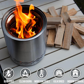 WIFER firewood compatibility with Solo Stove and pizza ovens for versatile cooking.