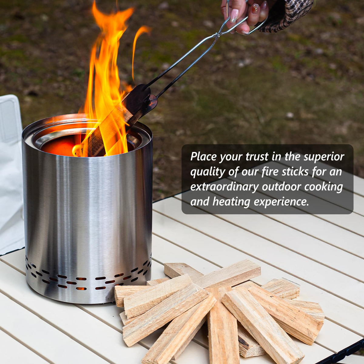 WIFER kiln-dried pine firewood showing low moisture for clean, efficient burns.