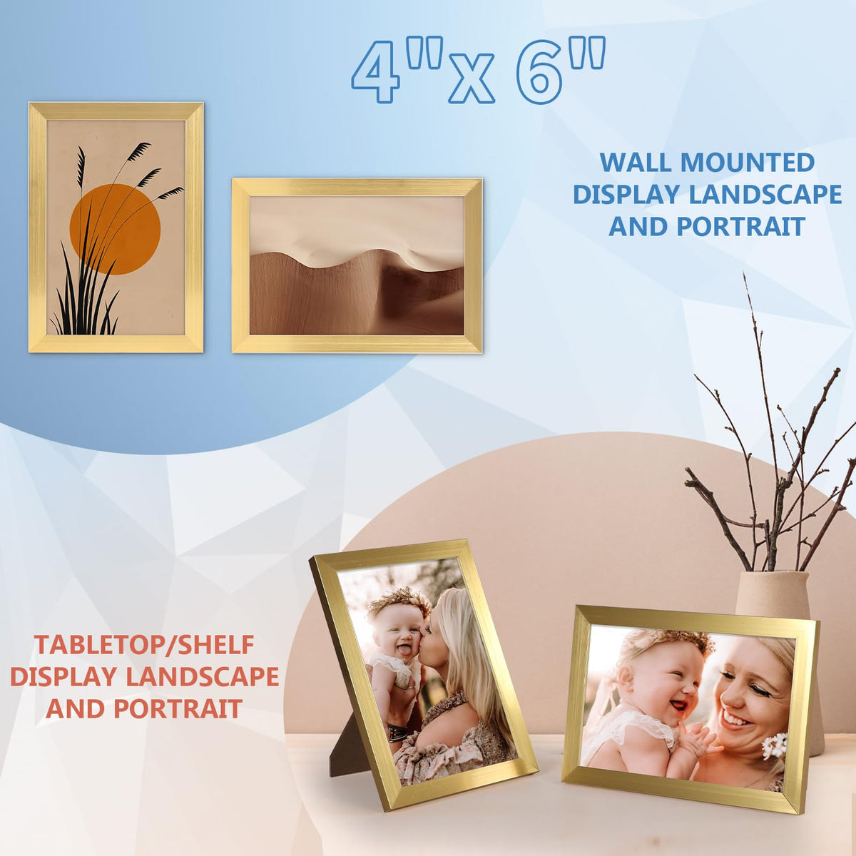 WIFTREY 4x6 gold frame gift-ready option for family and friends
