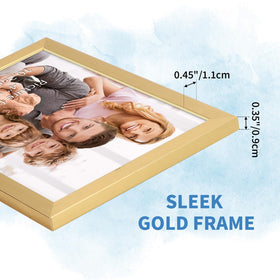 WIFTREY 4x6 gold frame tabletop display fits desks and shelves