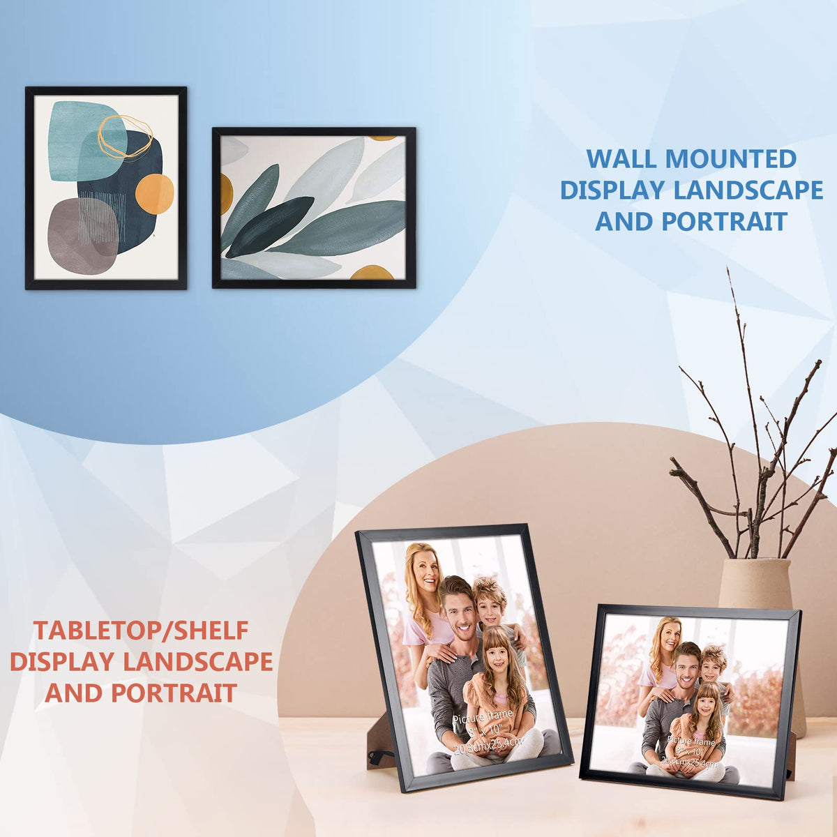 WIFTREY 8x10 frames create cohesive galleries across rooms.