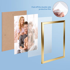 WIFTREY plexiglass-front protects photos from dust.