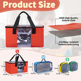 Wigojoy magnetic tiles storage bag with label pockets sorts toys for quick access.