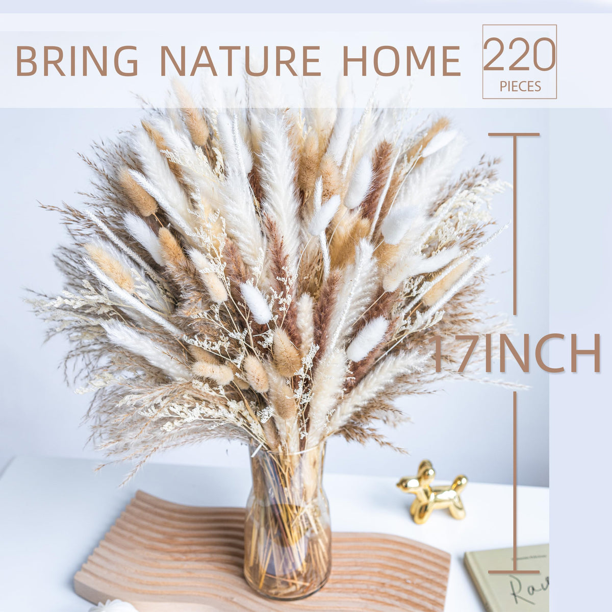 Wild Autumn dried pampas bouquet elevates centerpieces with natural fluff