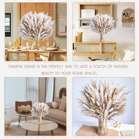 Wild Autumn dried pampas arrangement adds texture to wedding tables