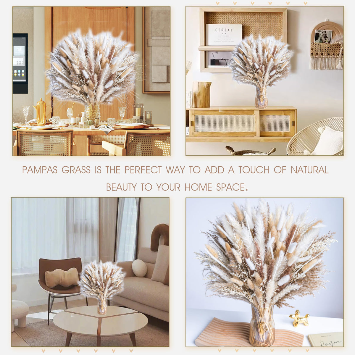 Wild Autumn pampas grass arrangement ideal for boho-inspired table decor.