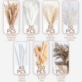 WILD AUTUMN pampas grass display on shelf for minimalist decor