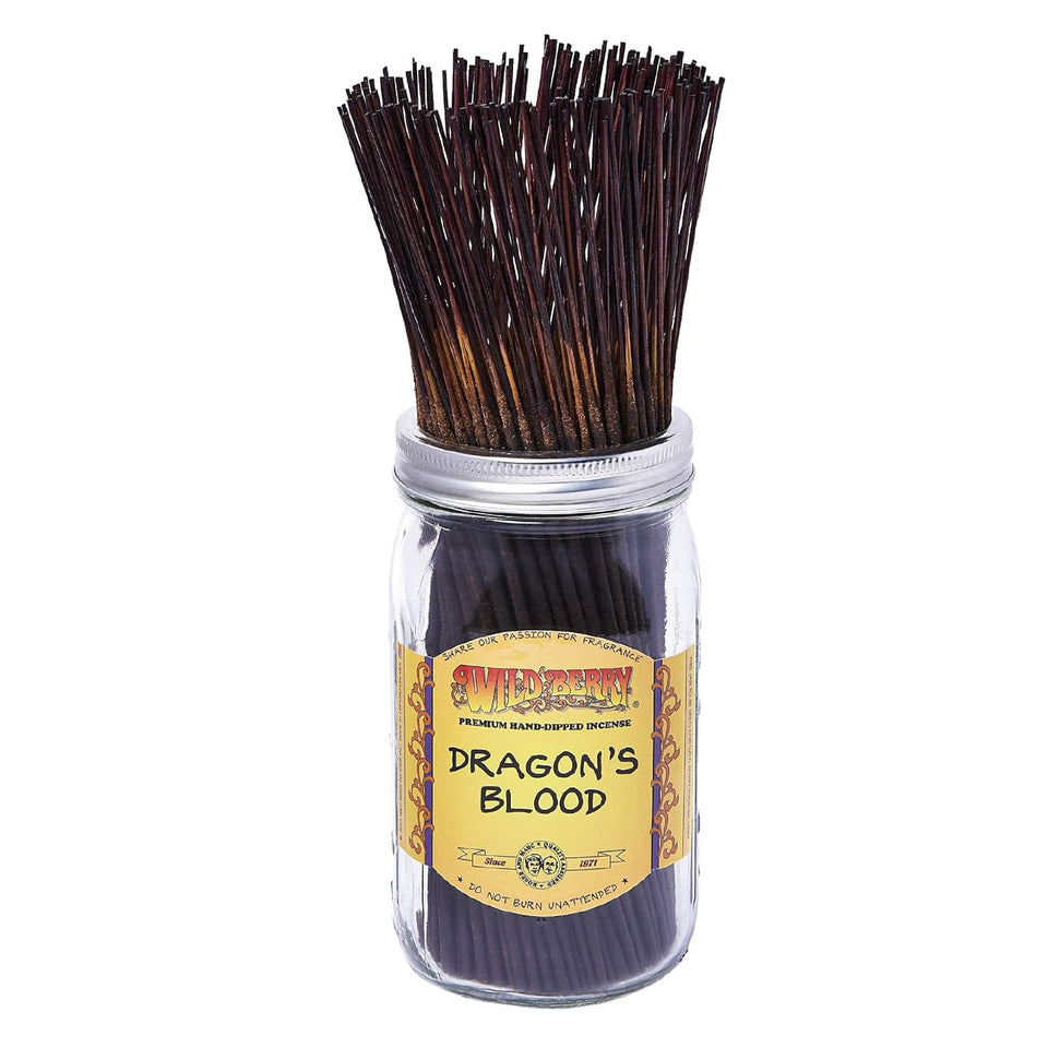 Wild Berry Dragon's Blood incense stick packaging highlighting premium quality and scent at a glance