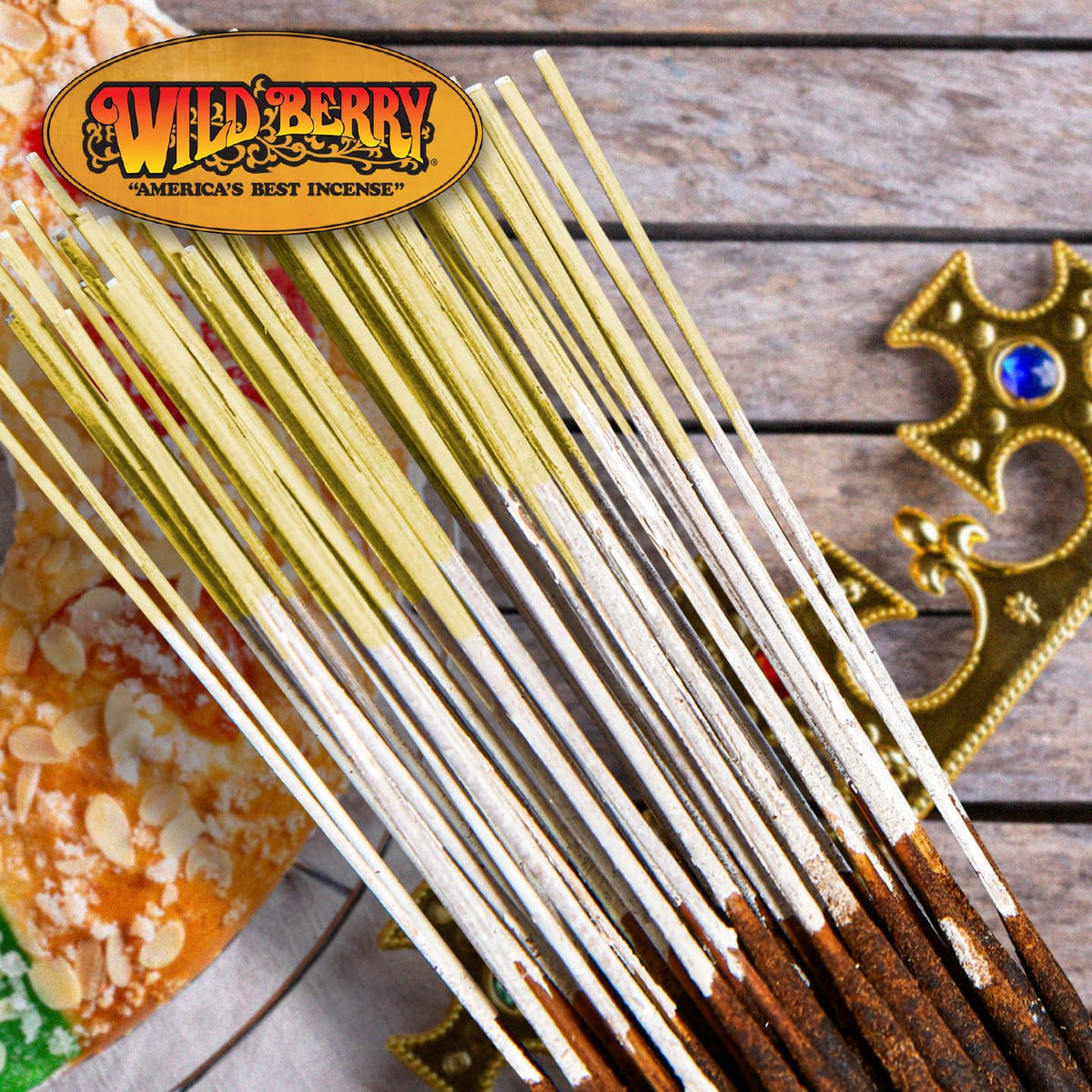 Wild Berry incense king cake is hand-dipped in the USA for premium quality.